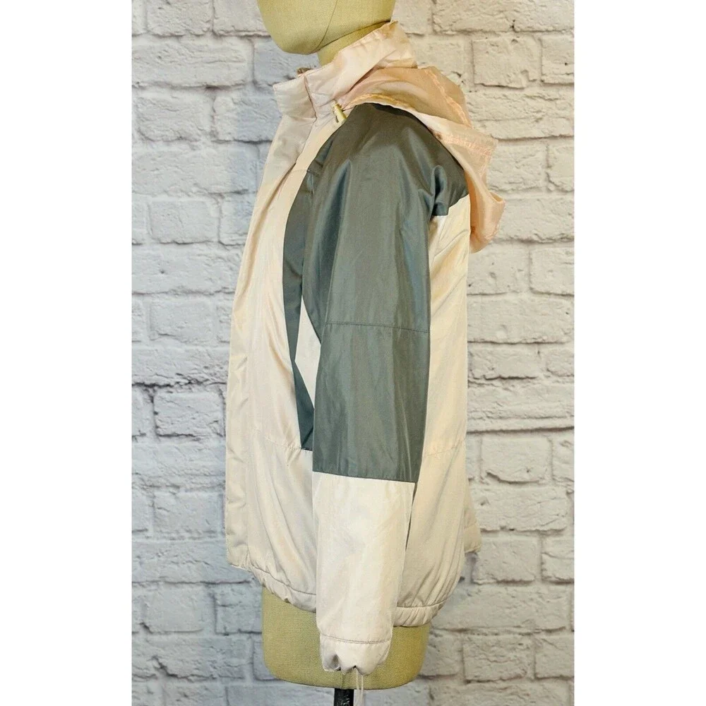 Steve & Barry's Girls Jacket Coat Midweight Pink Gray Hood Zip Pockets‎ Sz 18-20